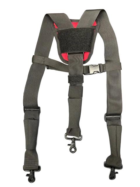 Martinez Heavy Duty Comfort Suspenders - Black & Red - Image 2