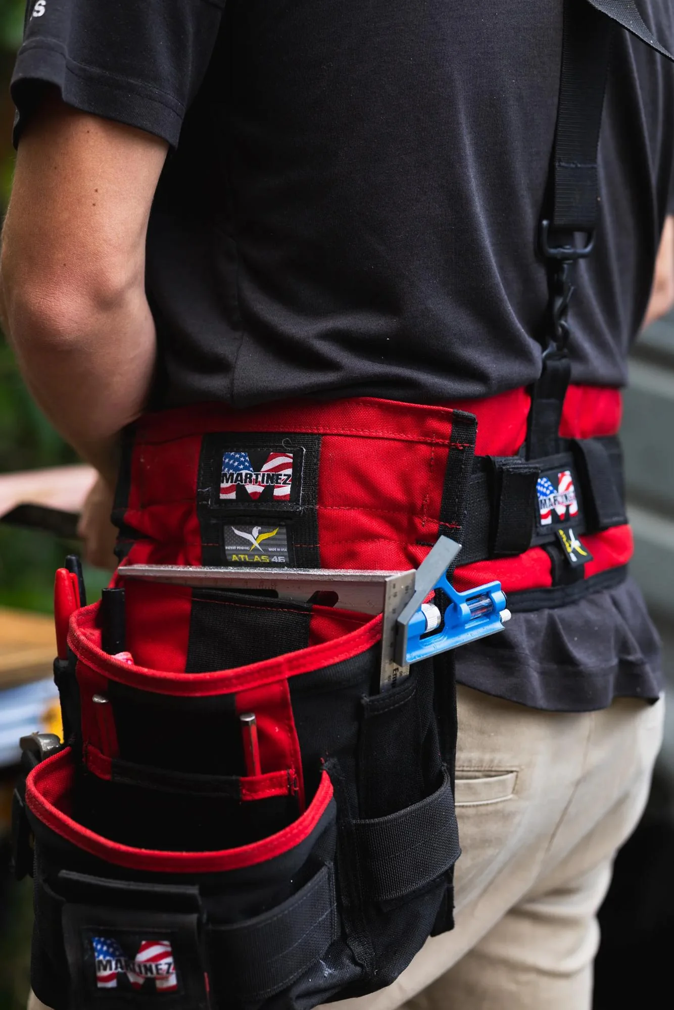 Martinez Padded Tool Belt - Black & Red - Size Large - Image 6